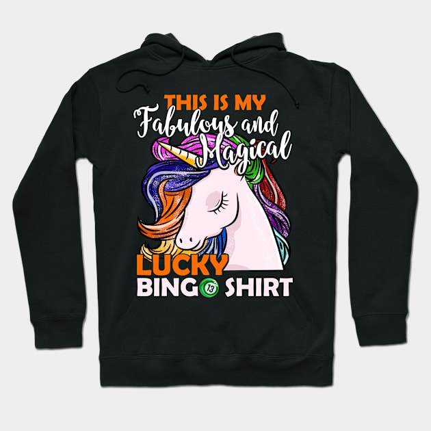 Magical Unicorn Bingo print for a Lottery and Bingo Player Hoodie by biNutz